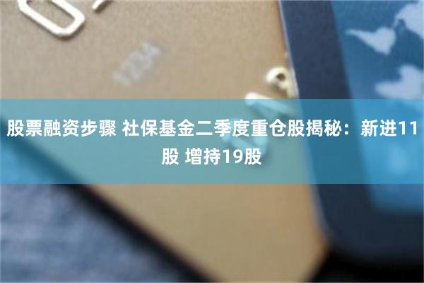 股票融资步骤 社保基金二季度重仓股揭秘：新进11股 增持19股