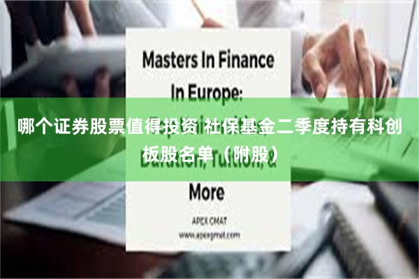 哪个证券股票值得投资 社保基金二季度持有科创板股名单（附股）