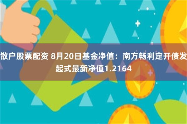 散户股票配资 8月20日基金净值：南方畅利定开债发起式最新净值1.2164