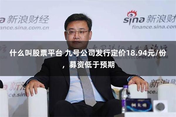什么叫股票平台 九号公司发行定价18.94元/份，募资低于预期