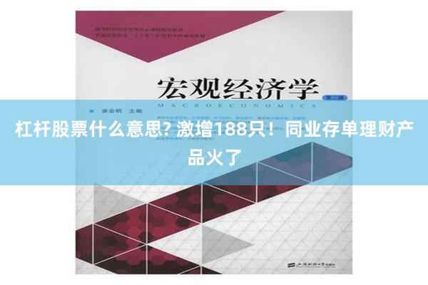 杠杆股票什么意思? 激增188只！同业存单理财产品火了
