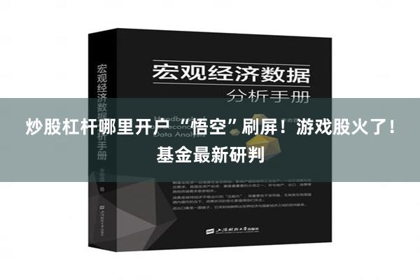 炒股杠杆哪里开户 “悟空”刷屏！游戏股火了！基金最新研判