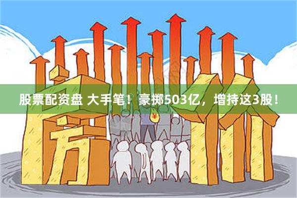 股票配资盘 大手笔！豪掷503亿，增持这3股！