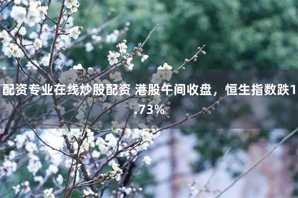 配资专业在线炒股配资 港股午间收盘，恒生指数跌1.73%