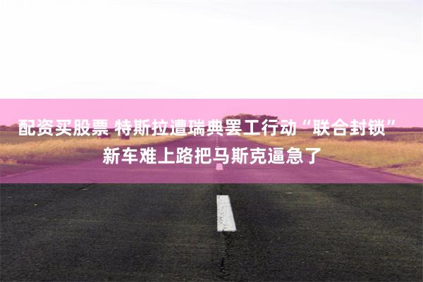 配资买股票 特斯拉遭瑞典罢工行动“联合封锁” 新车难上路把马斯克逼急了