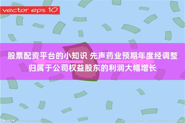 股票配资平台的小知识 先声药业预期年度经调整归属于公司权益股东的利润大幅增长